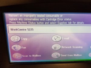 Xerox copier display